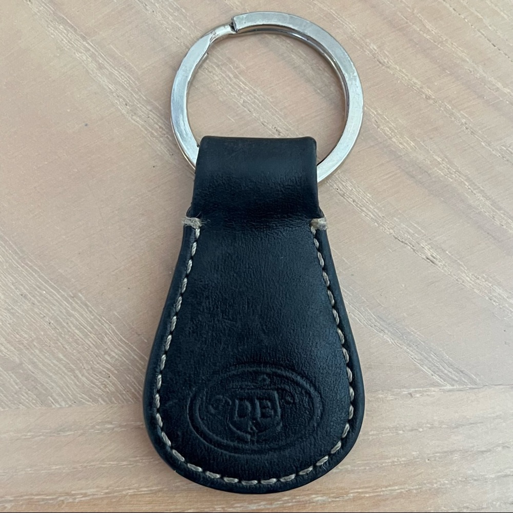 DOONEY & BOURKE Vintage Black Leather Logo Keychain